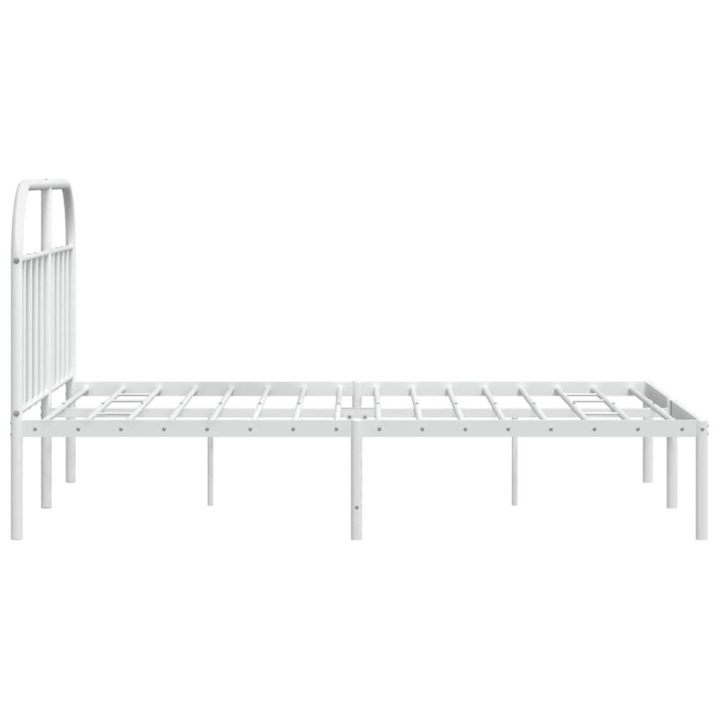 sengeramme med sengegavl 150x200 cm metal hvid
