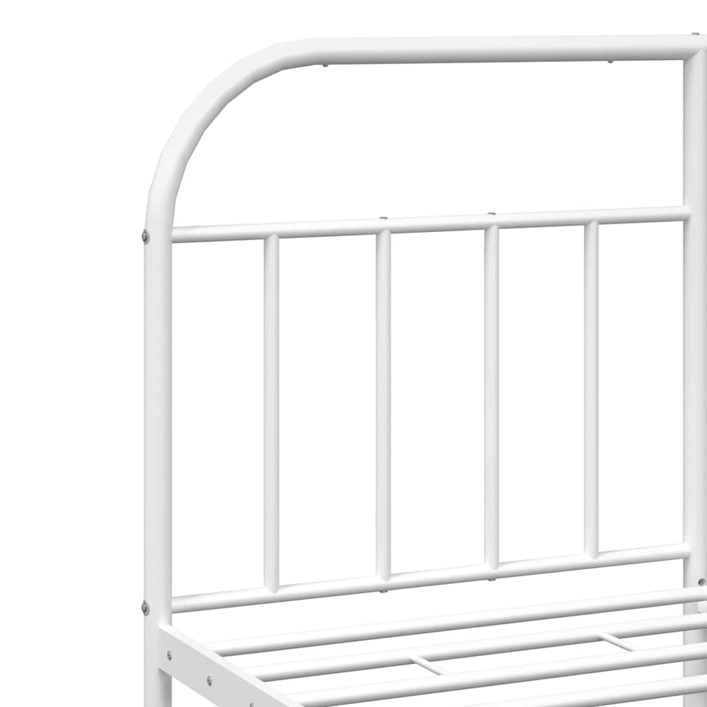 sengeramme med sengegavl 150x200 cm metal hvid
