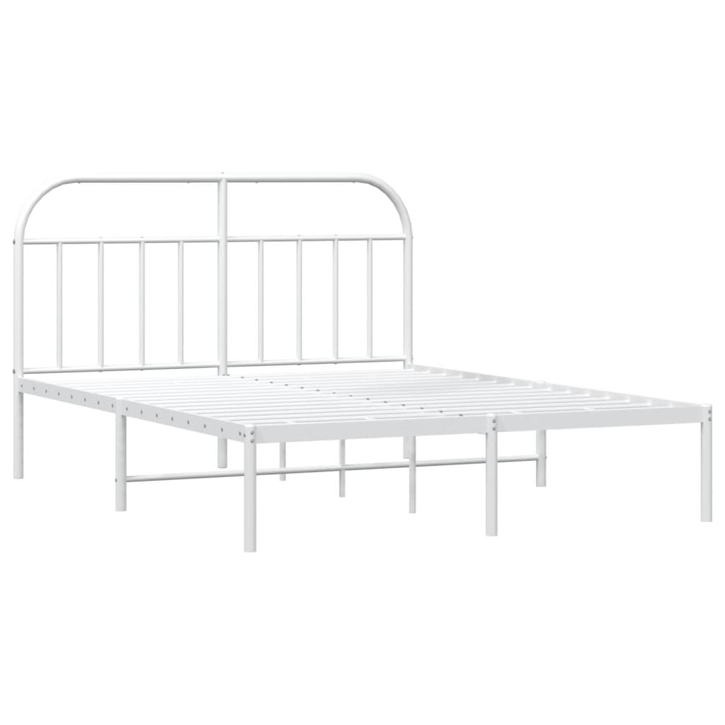 sengeramme med sengegavl 180x200 cm metal hvid