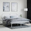 sengeramme med sengegavl 180x200 cm metal hvid