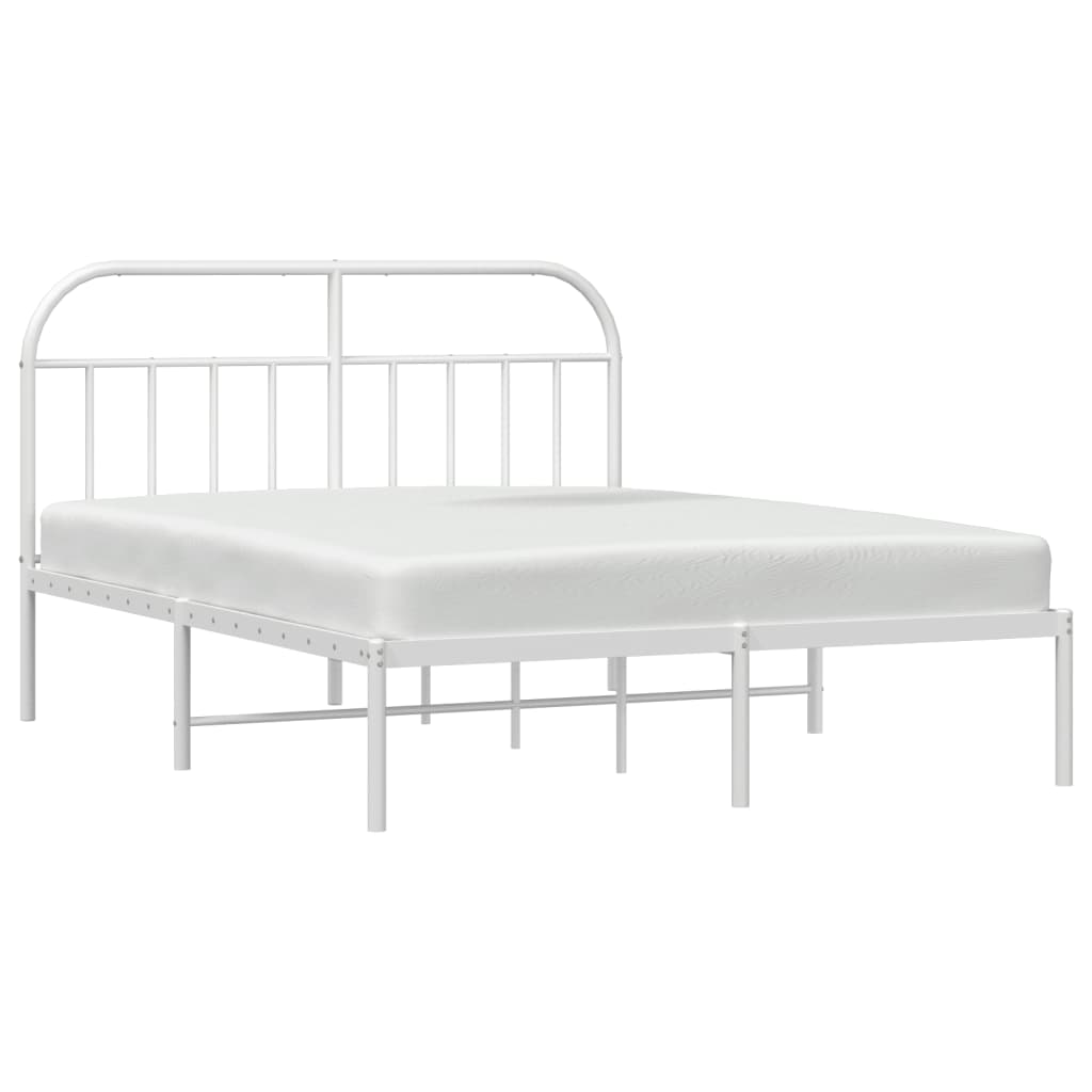 sengeramme med sengegavl 180x200 cm metal hvid