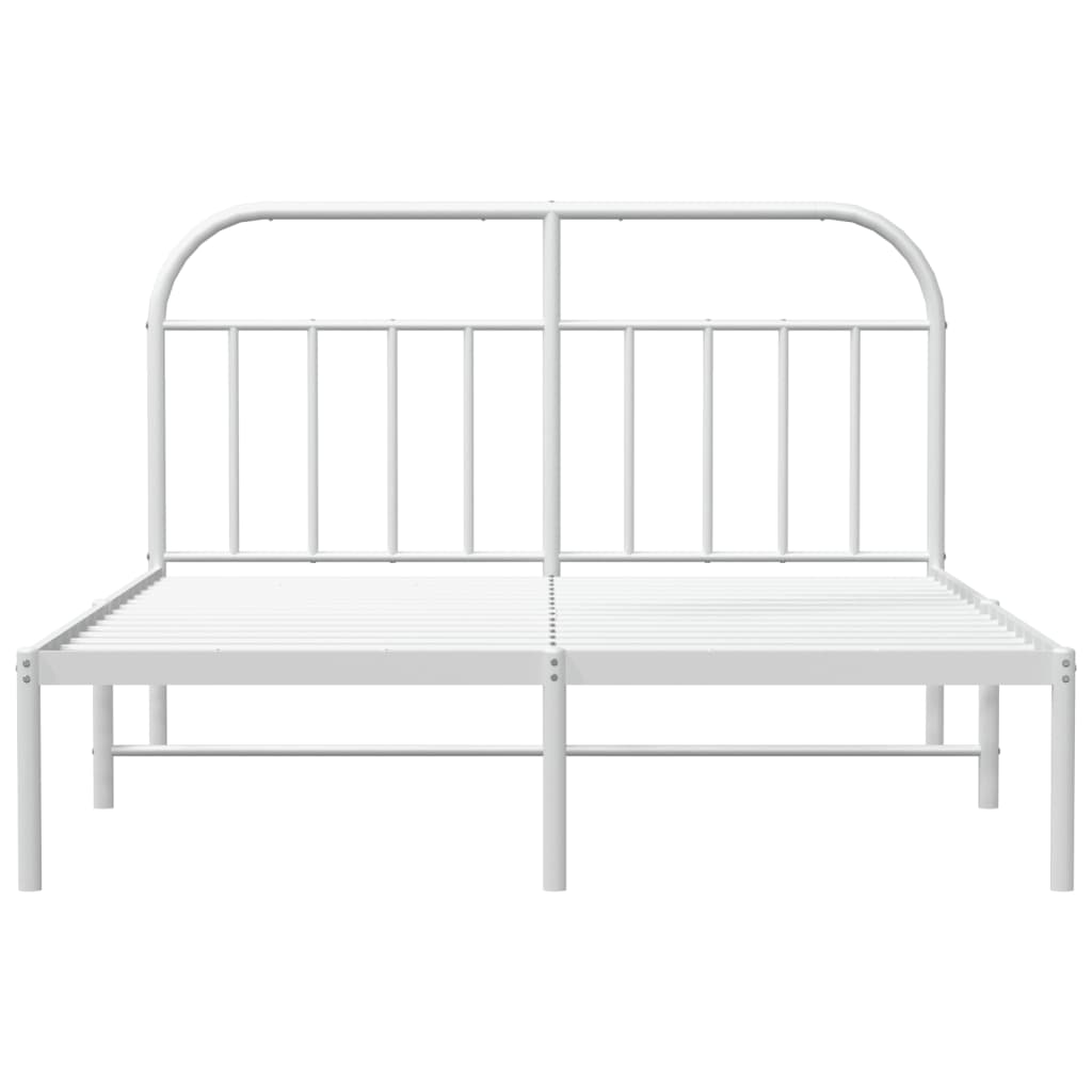 sengeramme med sengegavl 180x200 cm metal hvid