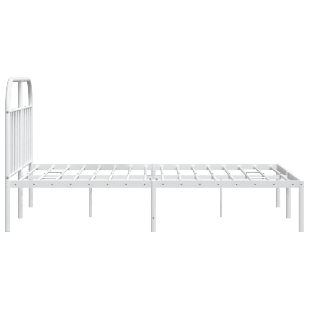 sengeramme med sengegavl 180x200 cm metal hvid