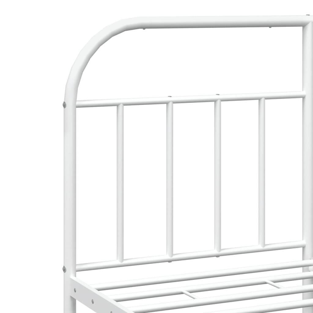 sengeramme med sengegavl 180x200 cm metal hvid