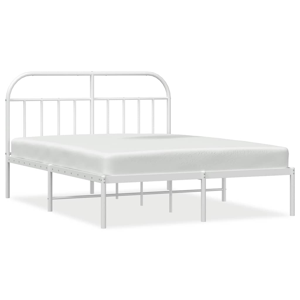 sengeramme med sengegavl 183x213 cm metal hvid