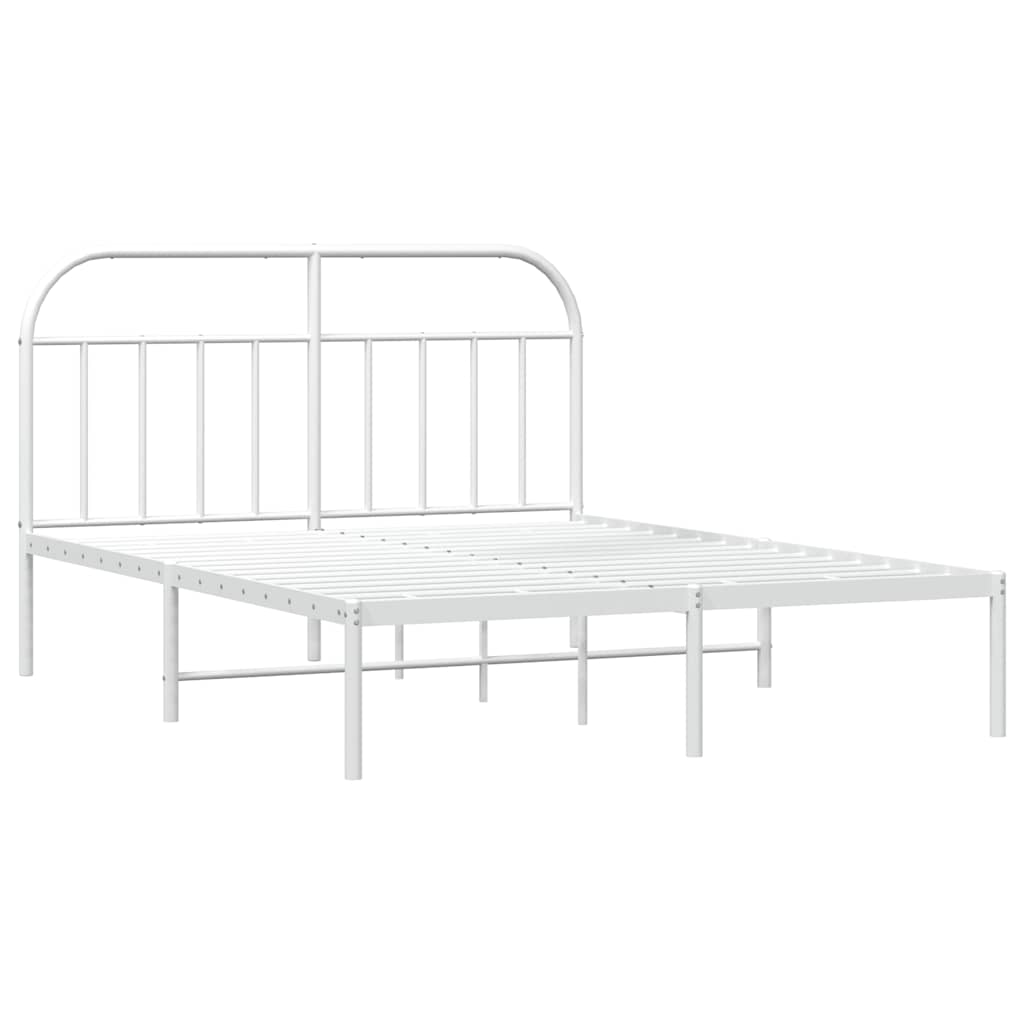 sengeramme med sengegavl 183x213 cm metal hvid