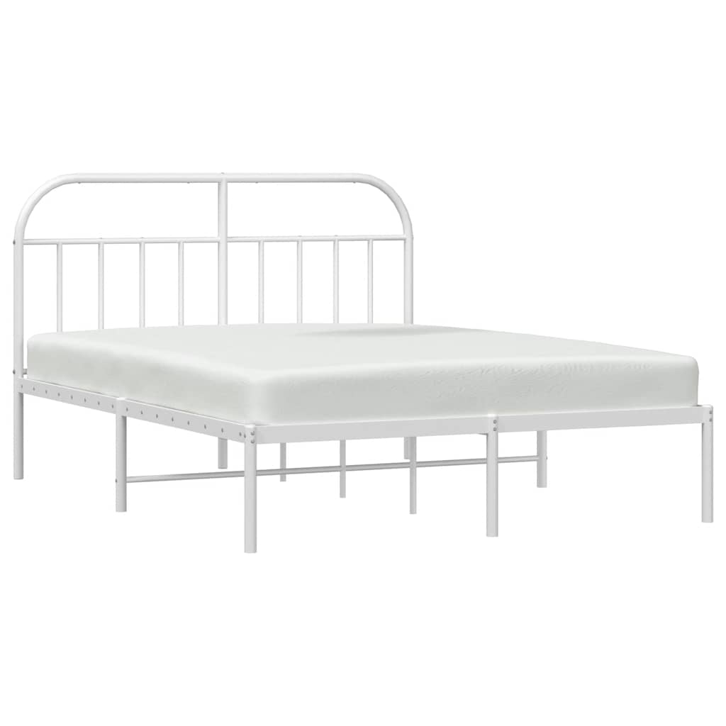 sengeramme med sengegavl 183x213 cm metal hvid
