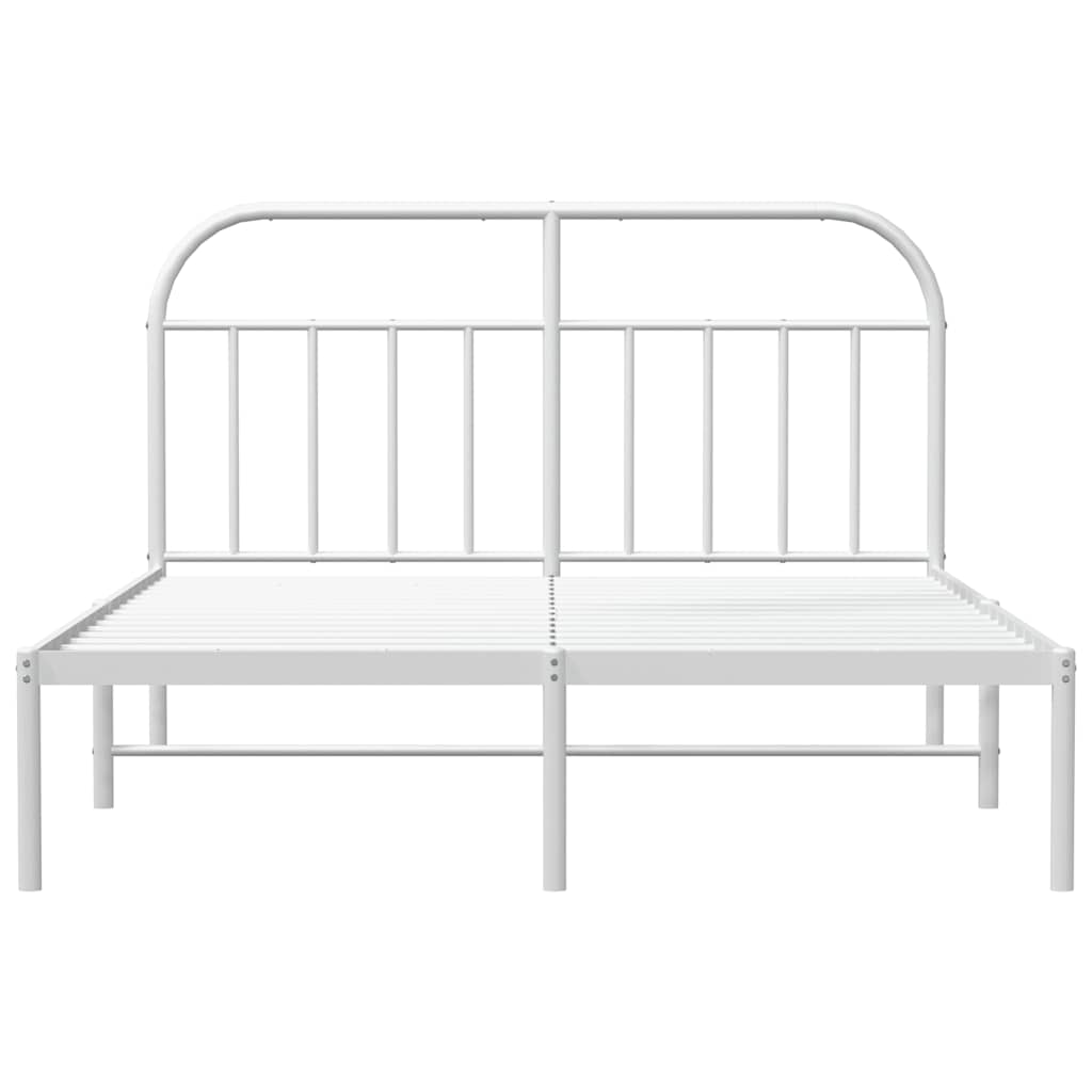 sengeramme med sengegavl 183x213 cm metal hvid
