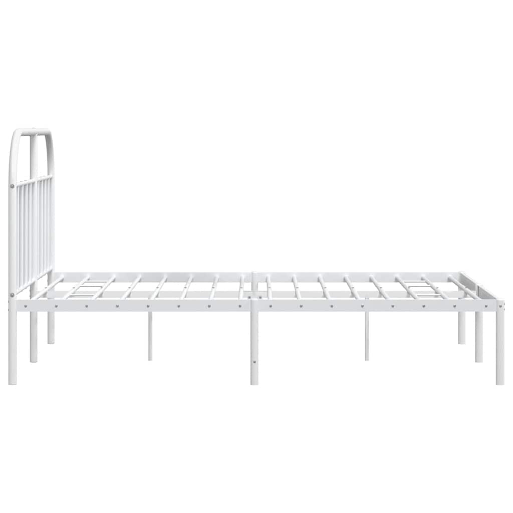 sengeramme med sengegavl 183x213 cm metal hvid