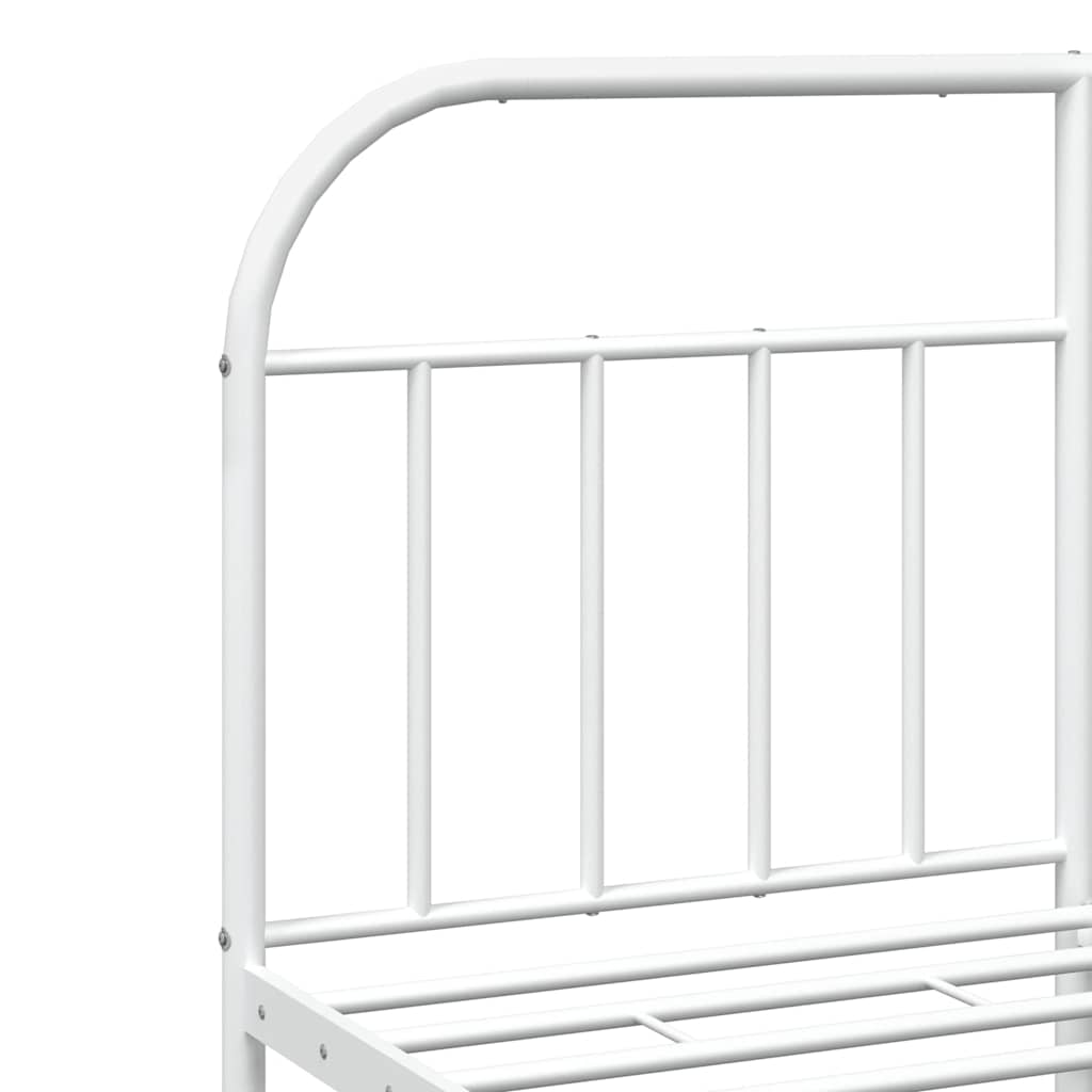 sengeramme med sengegavl 183x213 cm metal hvid