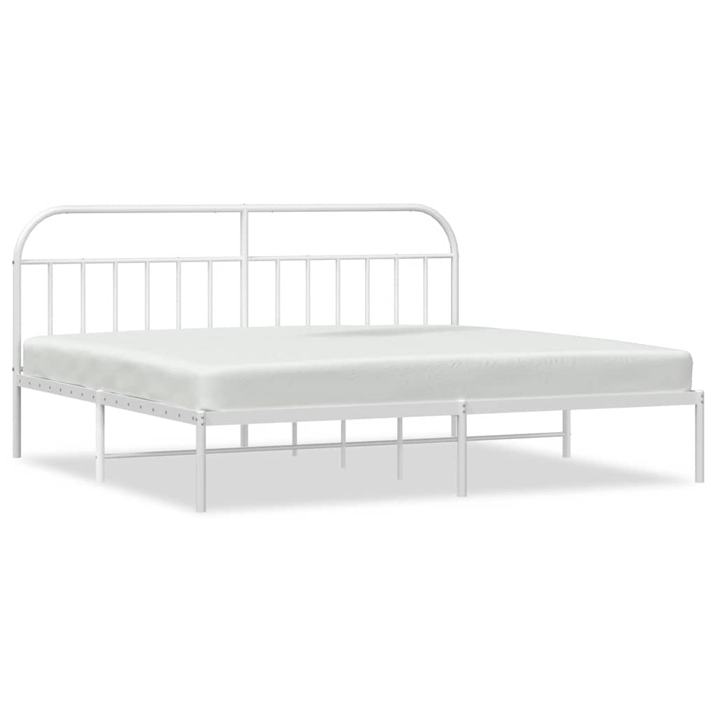 sengeramme med sengegavl 193x203 cm metal hvid