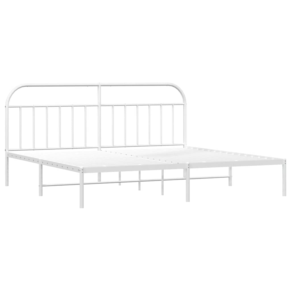 sengeramme med sengegavl 193x203 cm metal hvid