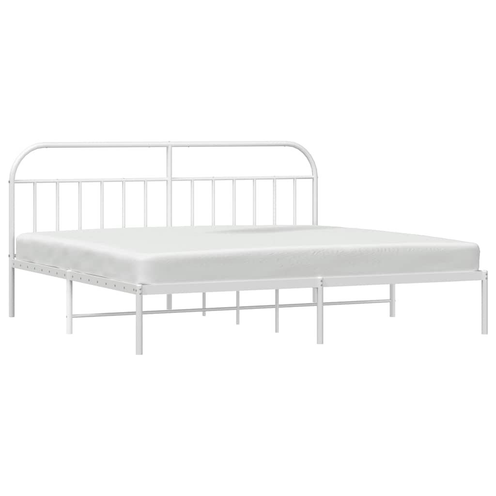 sengeramme med sengegavl 193x203 cm metal hvid