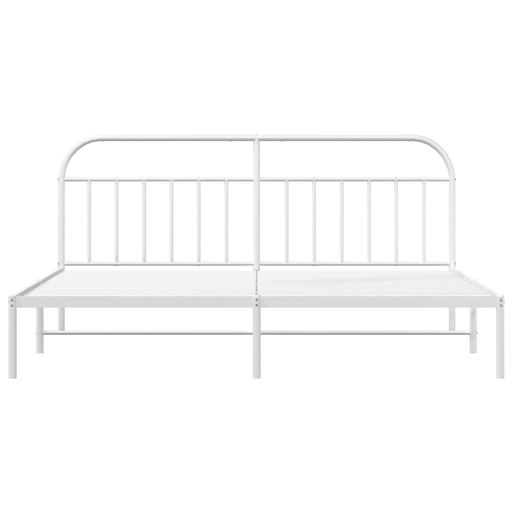 sengeramme med sengegavl 193x203 cm metal hvid