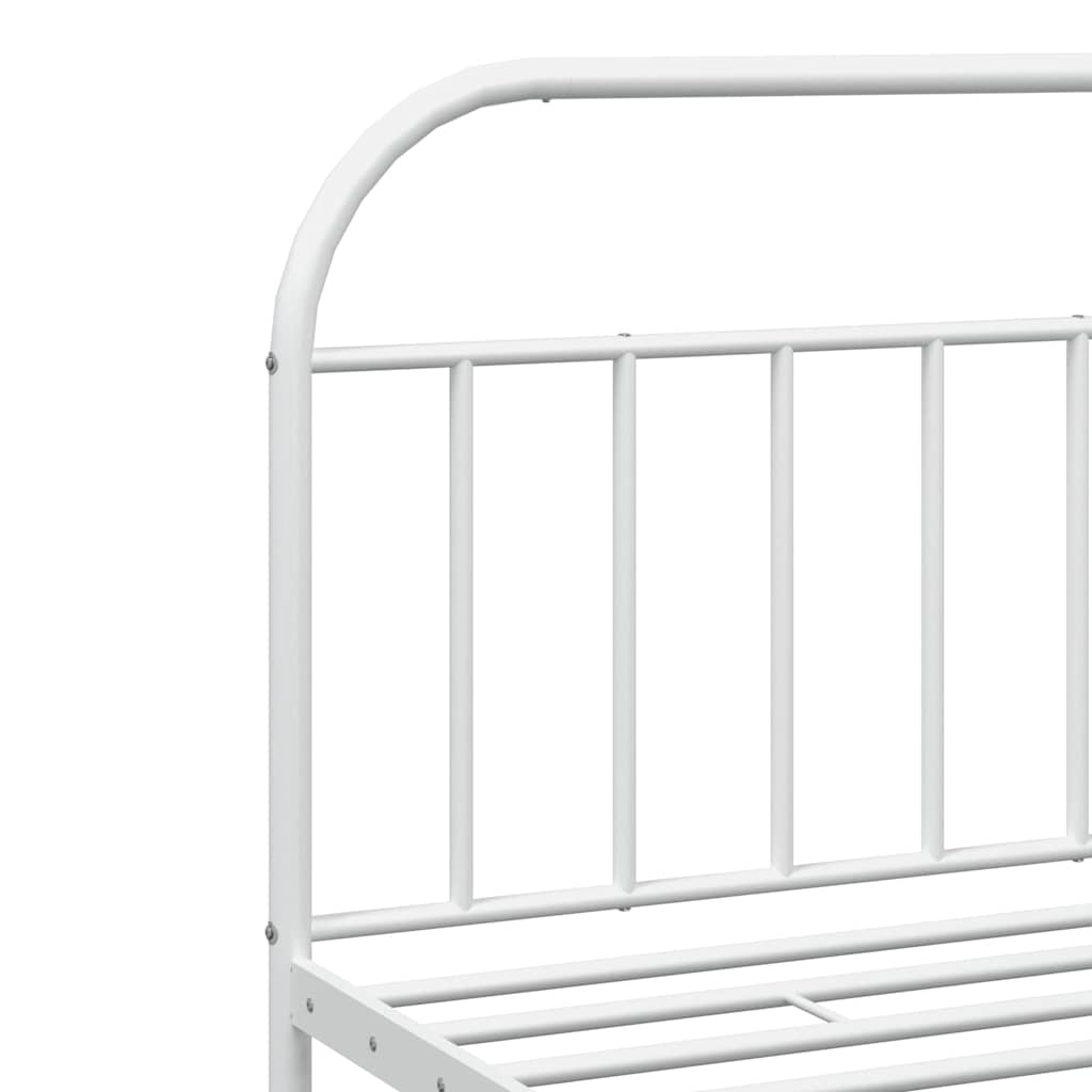 sengeramme med sengegavl 193x203 cm metal hvid