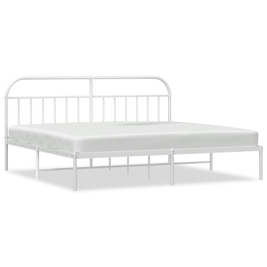 sengeramme med sengegavl 200x200 cm metal hvid
