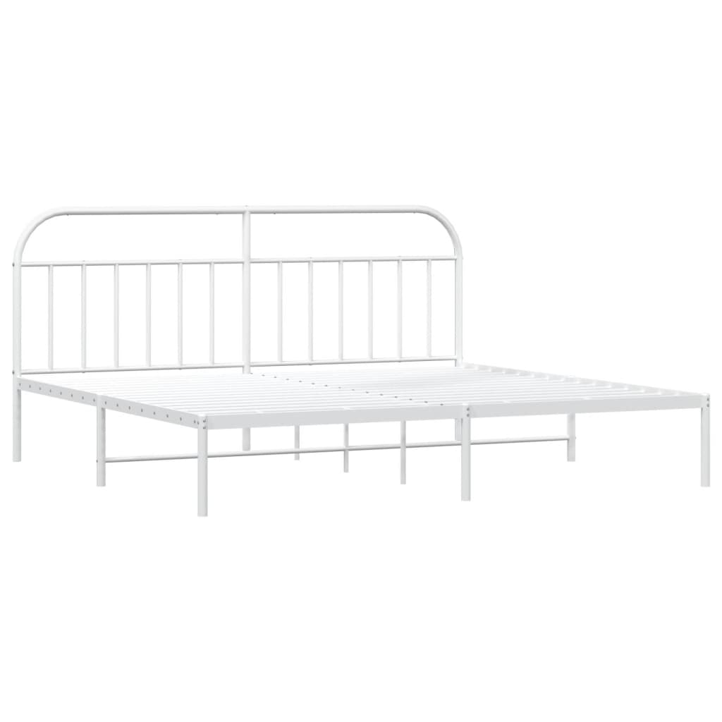 sengeramme med sengegavl 200x200 cm metal hvid