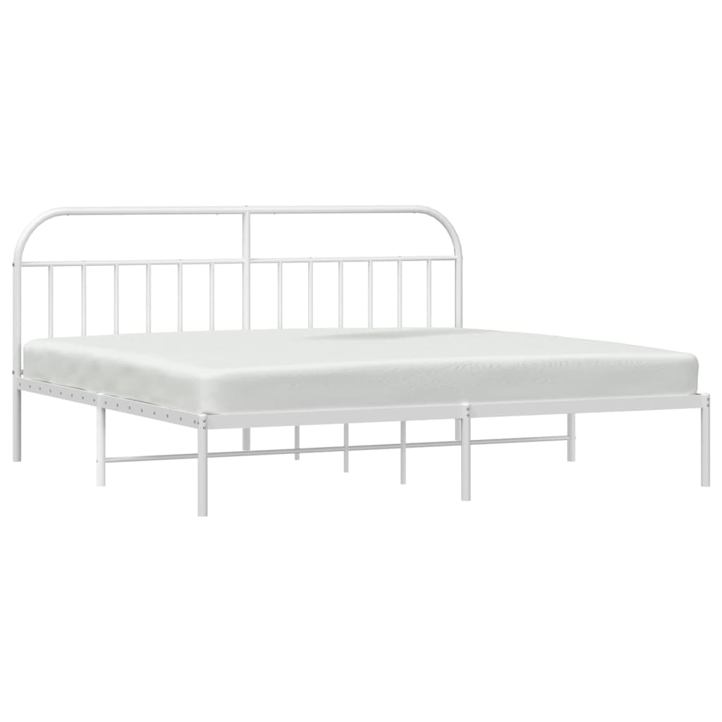 sengeramme med sengegavl 200x200 cm metal hvid
