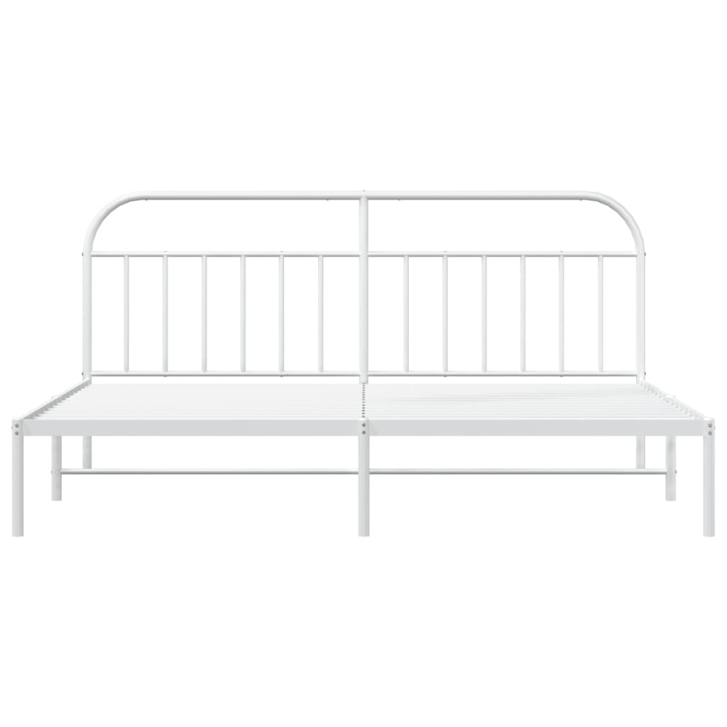 sengeramme med sengegavl 200x200 cm metal hvid