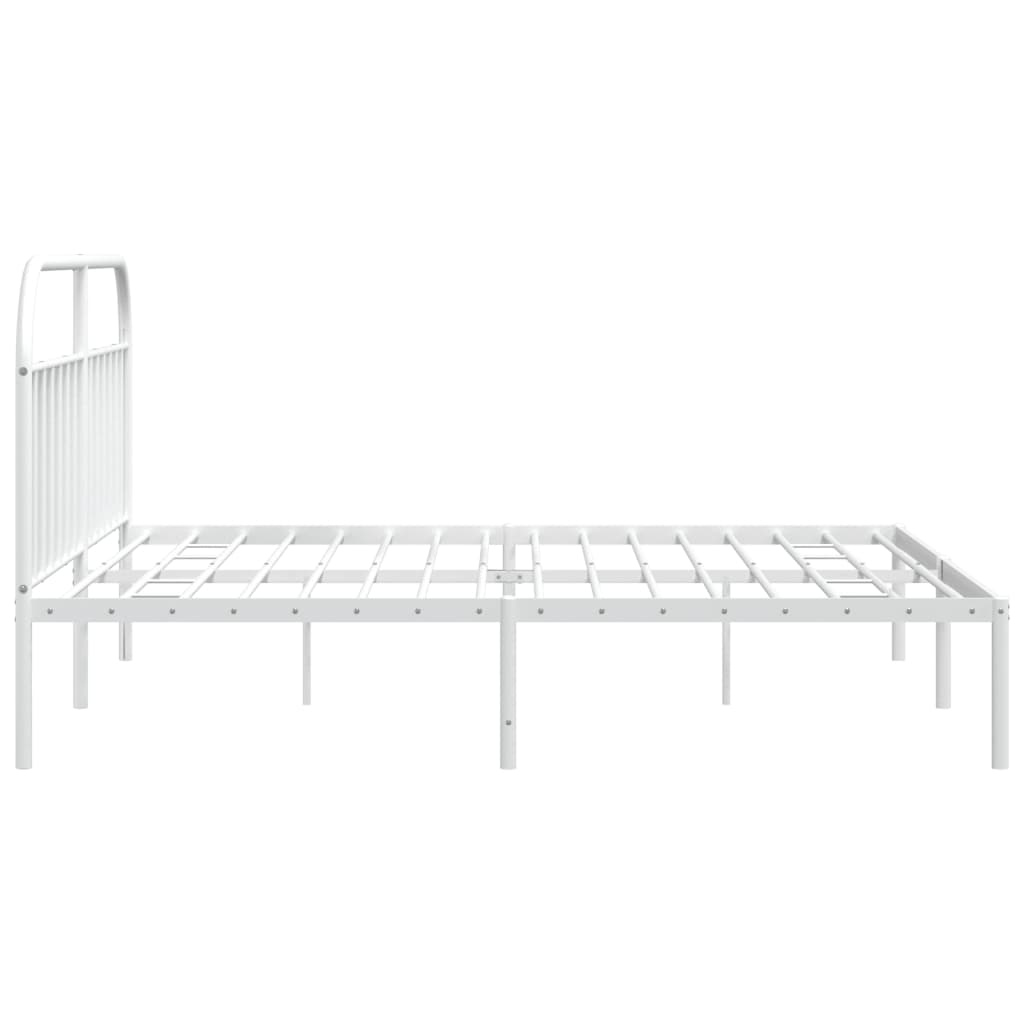 sengeramme med sengegavl 200x200 cm metal hvid