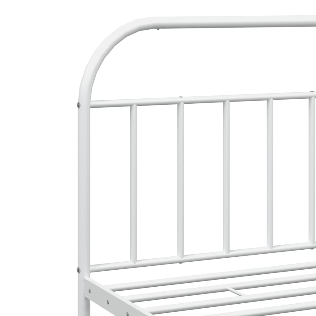 sengeramme med sengegavl 200x200 cm metal hvid