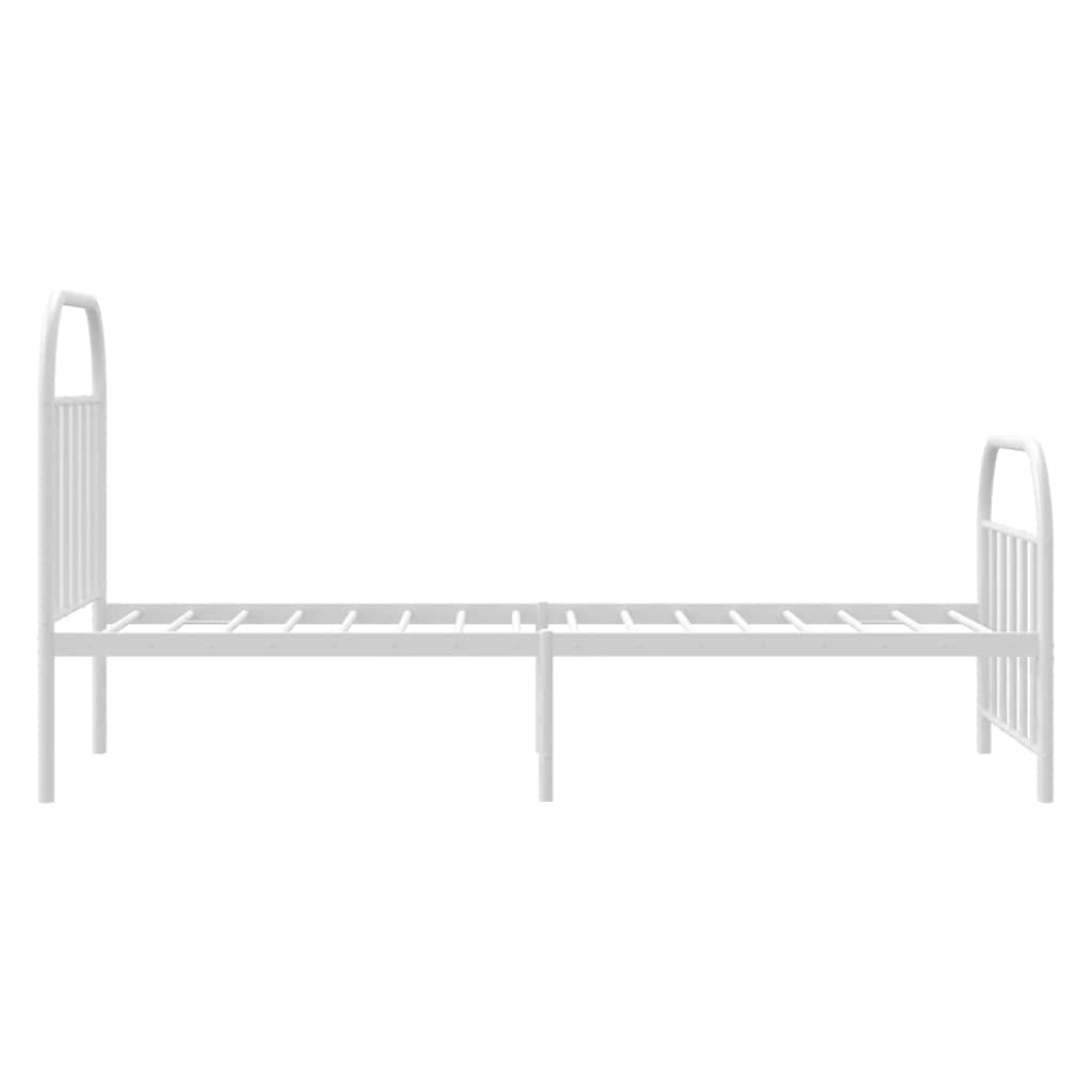 sengeramme med sengegavl og fodgærde 90x190 cm metal hvid