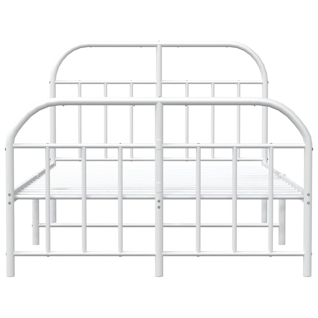 sengeramme med sengegavl og fodgærde 120x190 cm metal hvid