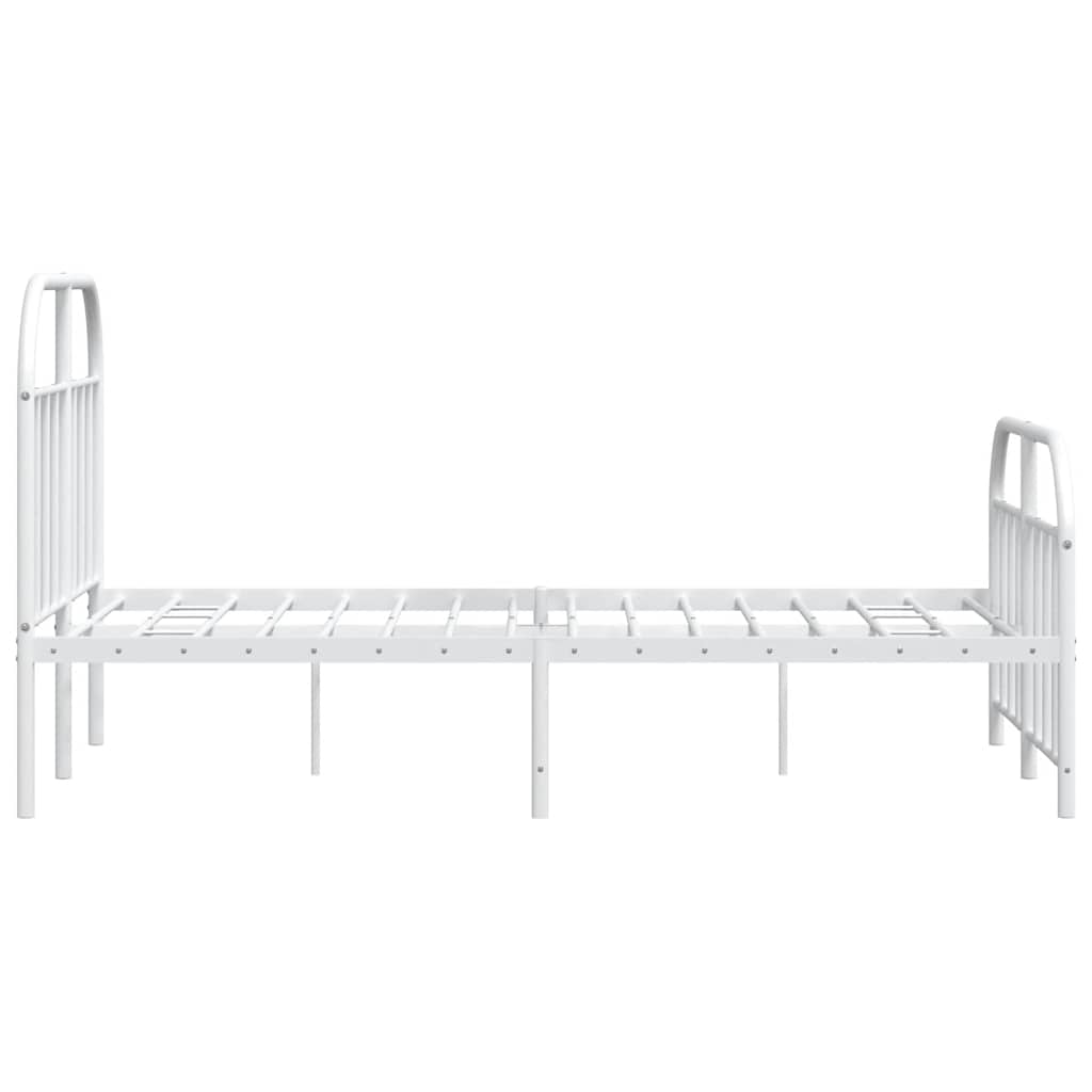 sengeramme med sengegavl og fodgærde 120x190 cm metal hvid