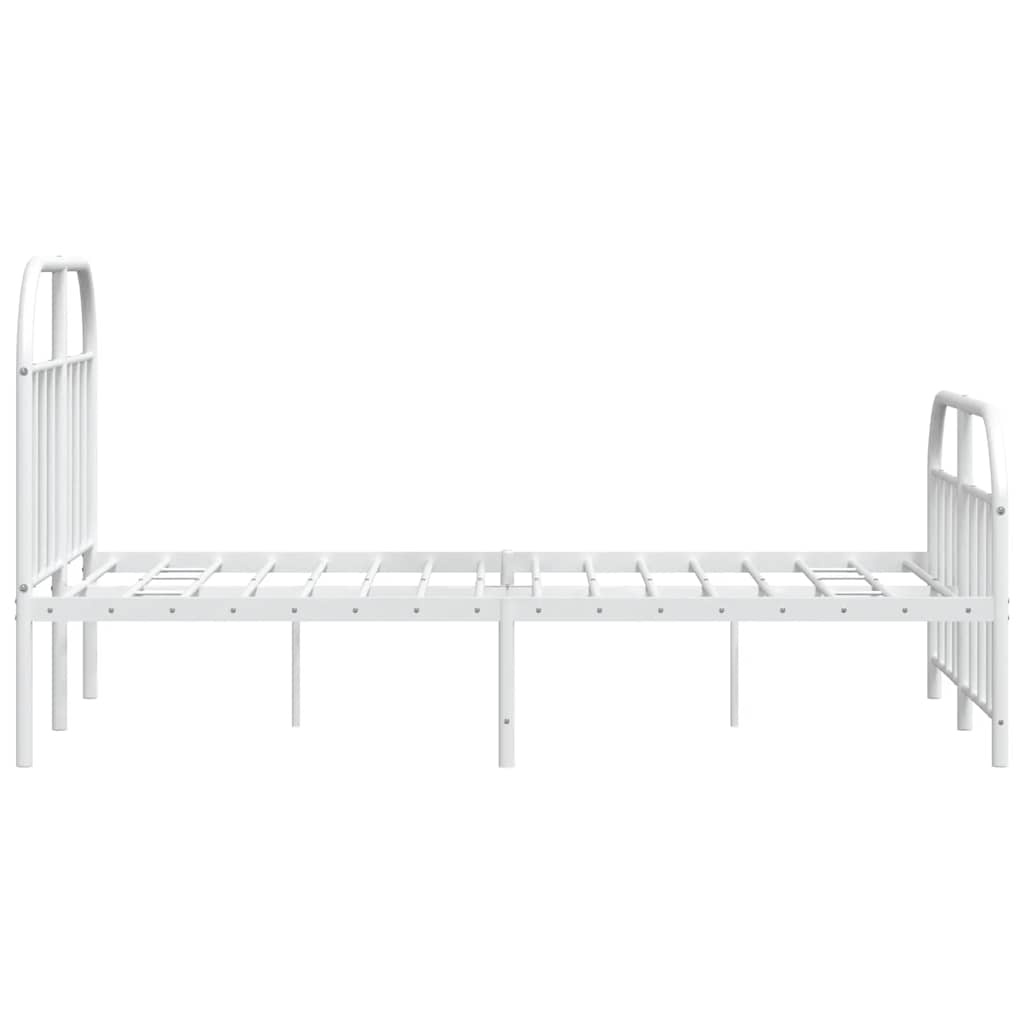sengeramme med sengegavl og fodgærde 120x200 cm metal hvid