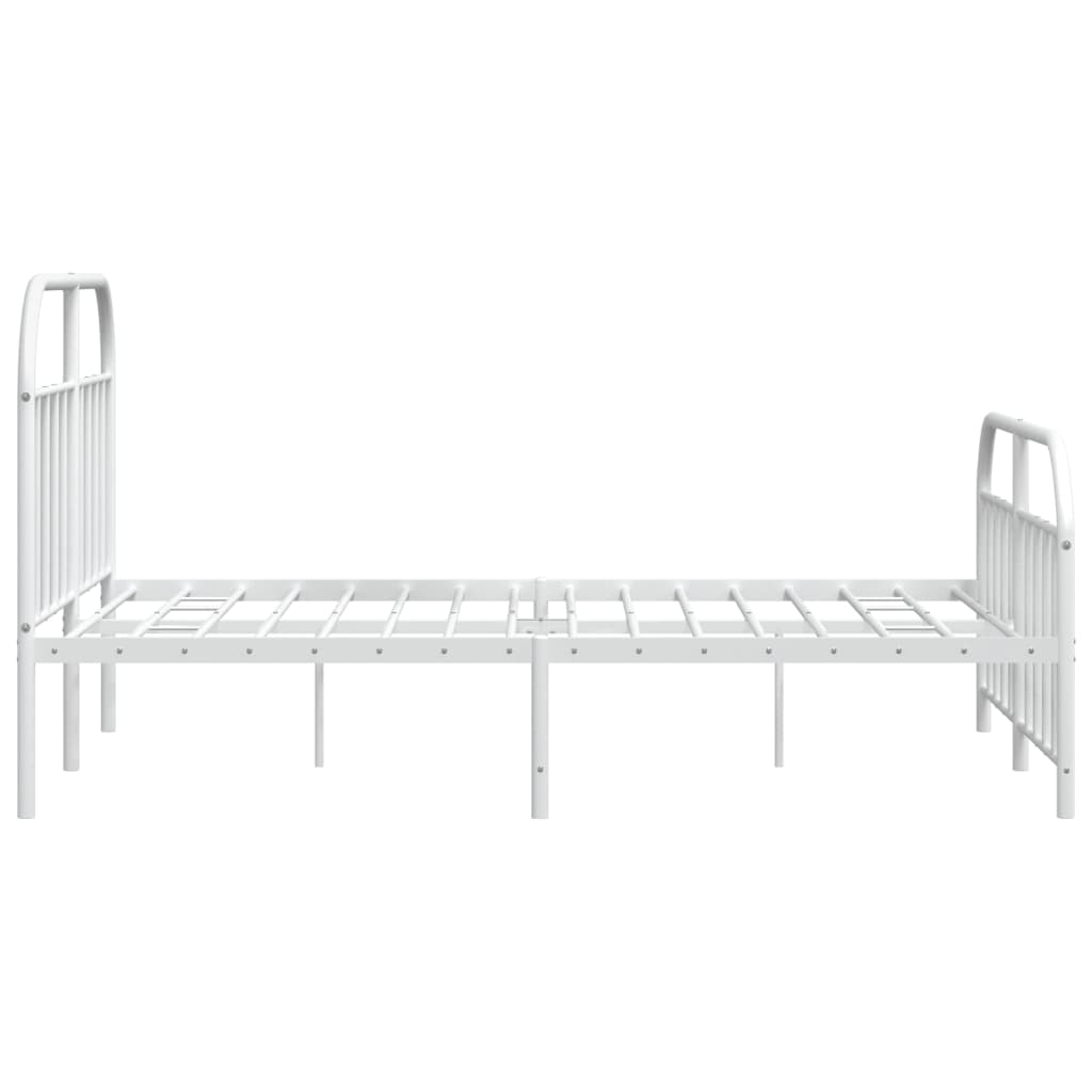 sengeramme med sengegavl og fodgærde 140x200 cm metal hvid