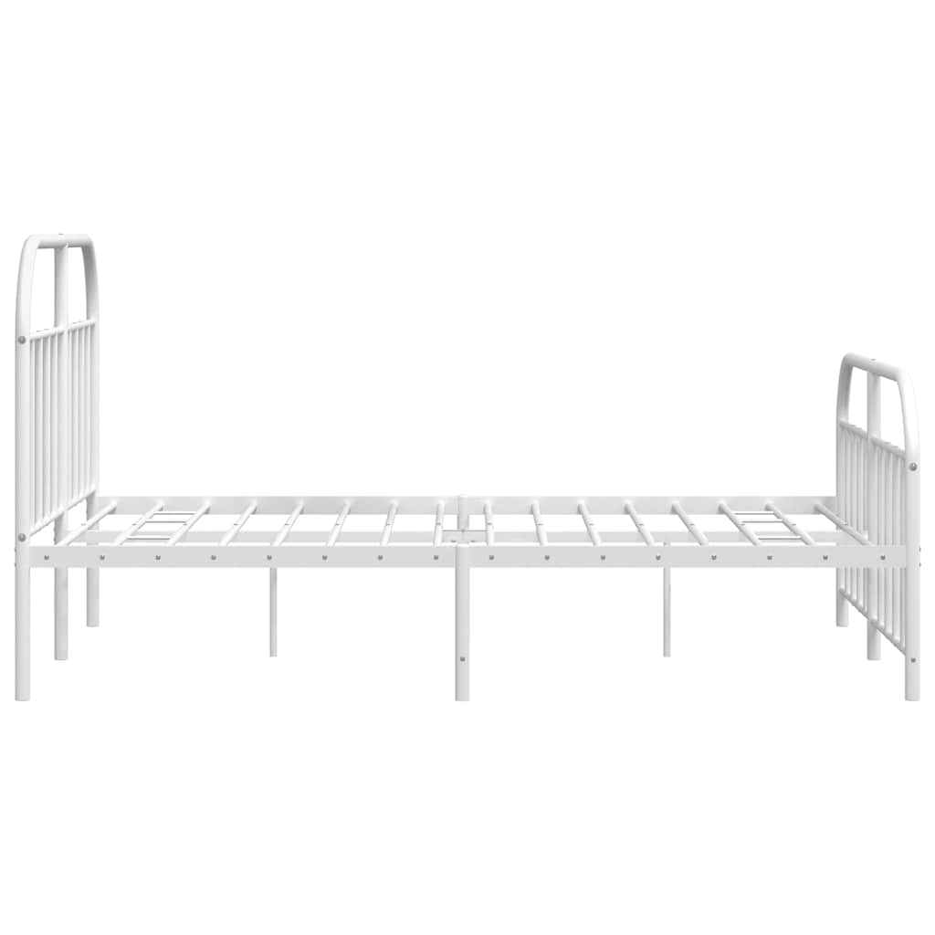 sengeramme med sengegavl og fodgærde 150x200 cm metal hvid