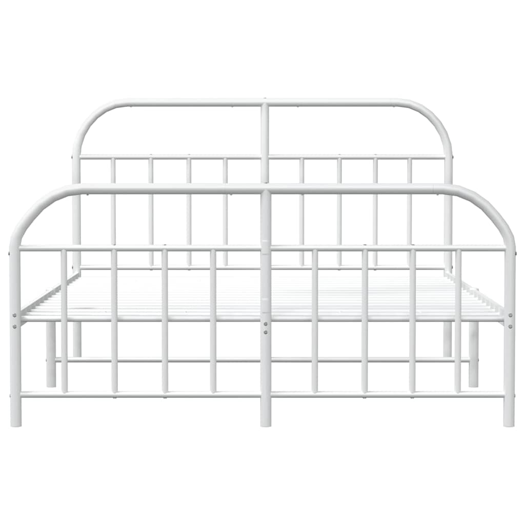 sengeramme med sengegavl og fodgærde 183x213 cm metal hvid
