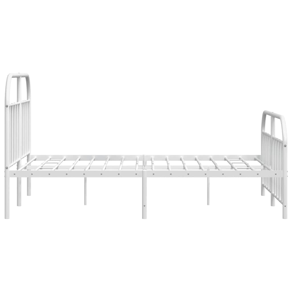 sengeramme med sengegavl og fodgærde 183x213 cm metal hvid