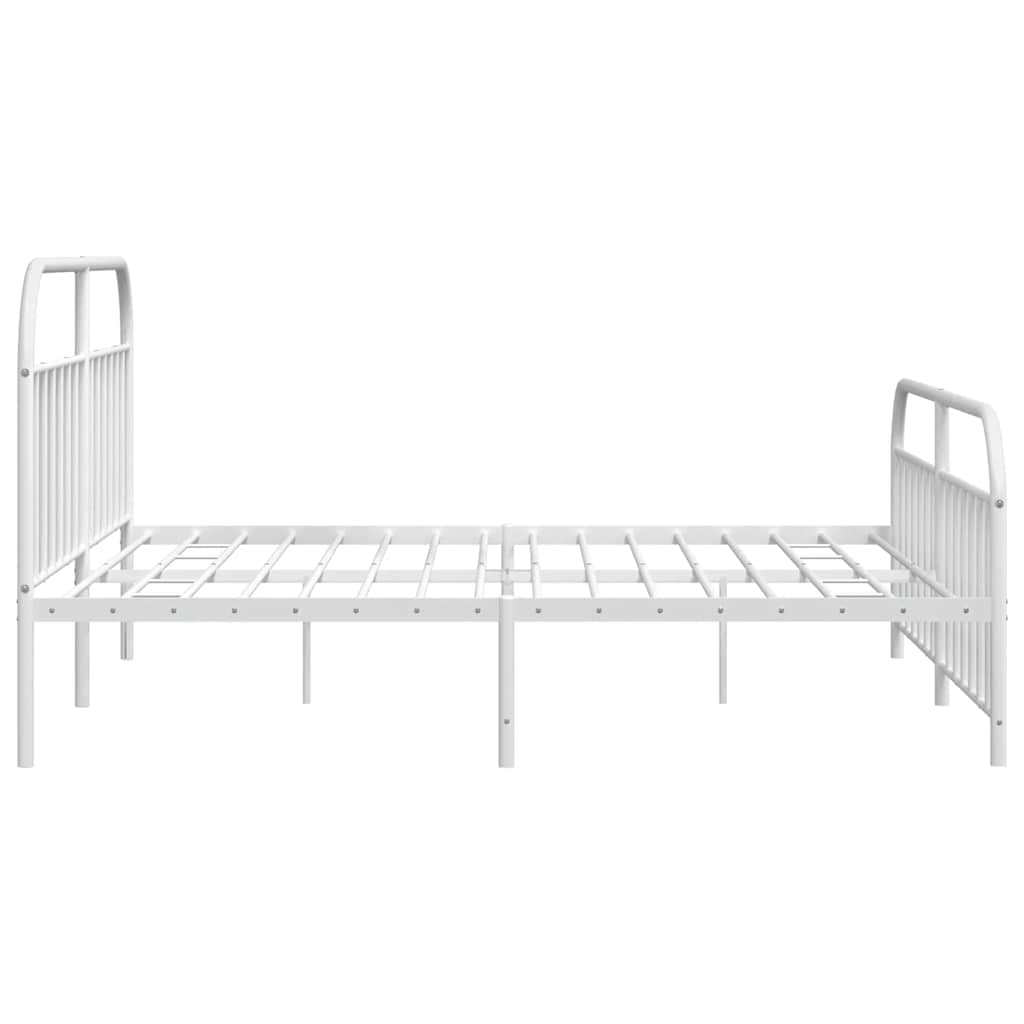 sengeramme med sengegavl og fodgærde 193x203 cm metal hvid