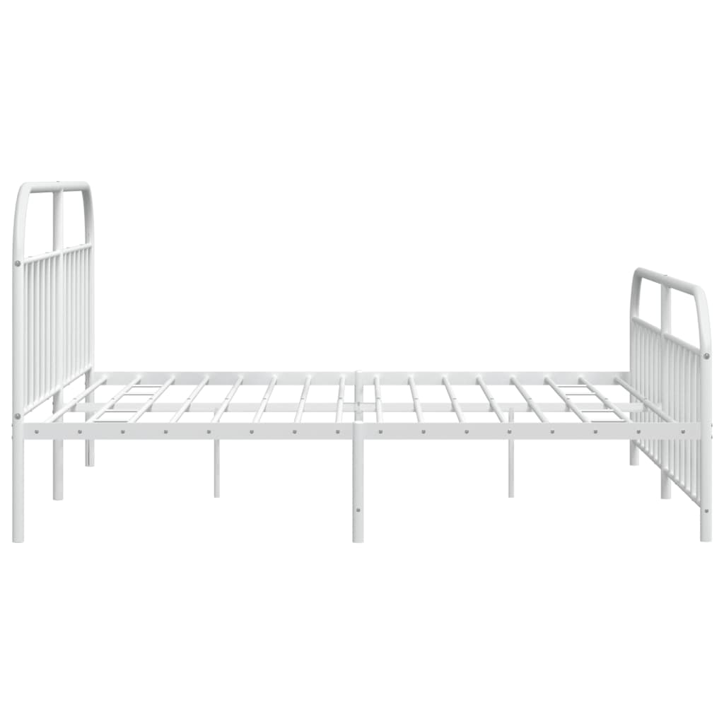 sengeramme med sengegavl og fodgærde 200x200 cm metal hvid