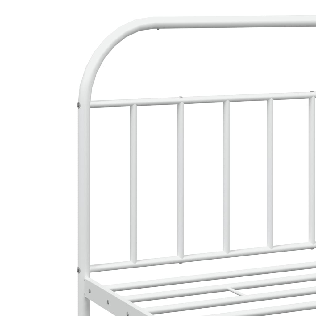 sengeramme med sengegavl og fodgærde 200x200 cm metal hvid
