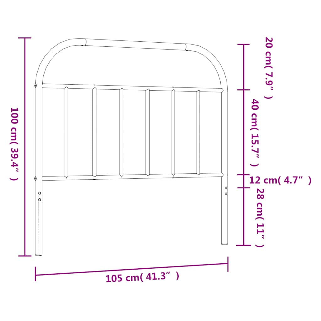 udskiftningsgavl 100 cm metal hvid