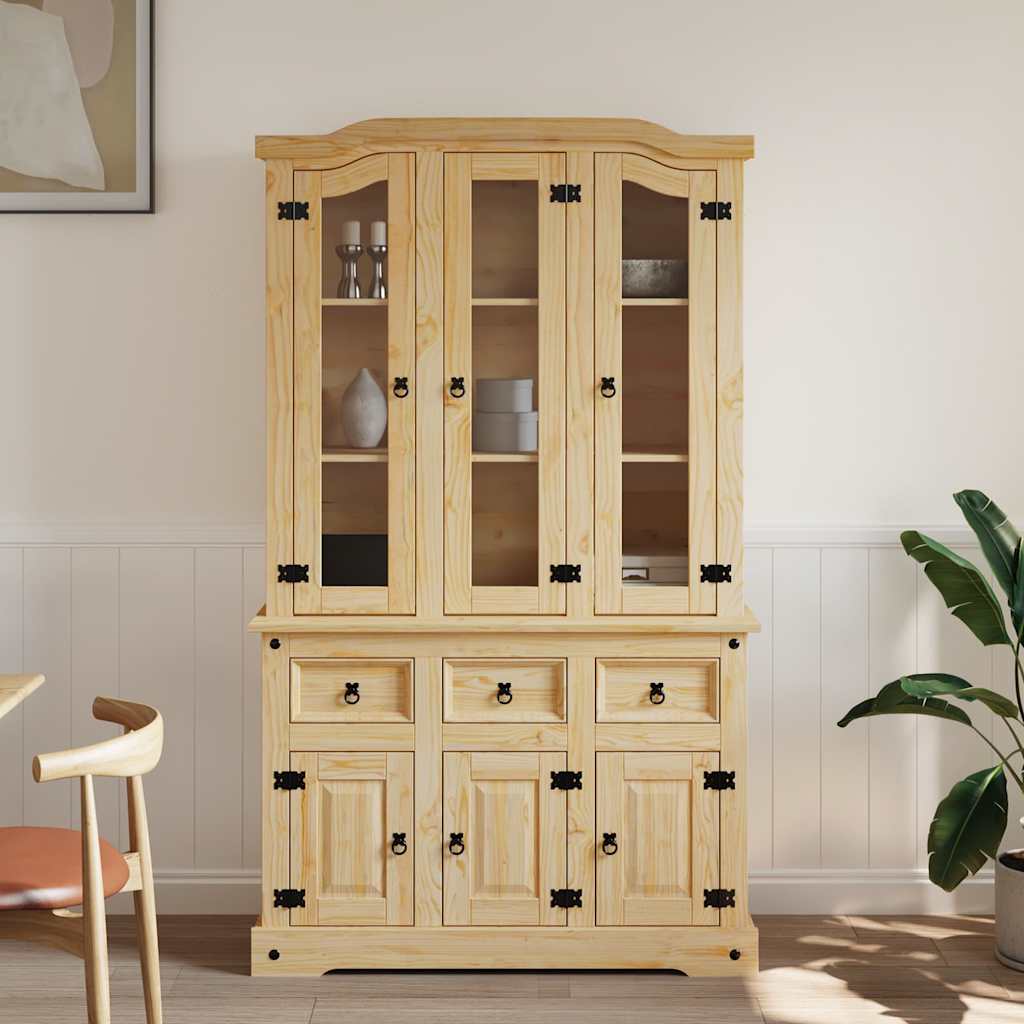 skænk Corona 112x43x191,5 cm massivt mexicansk fyrretræ brun
