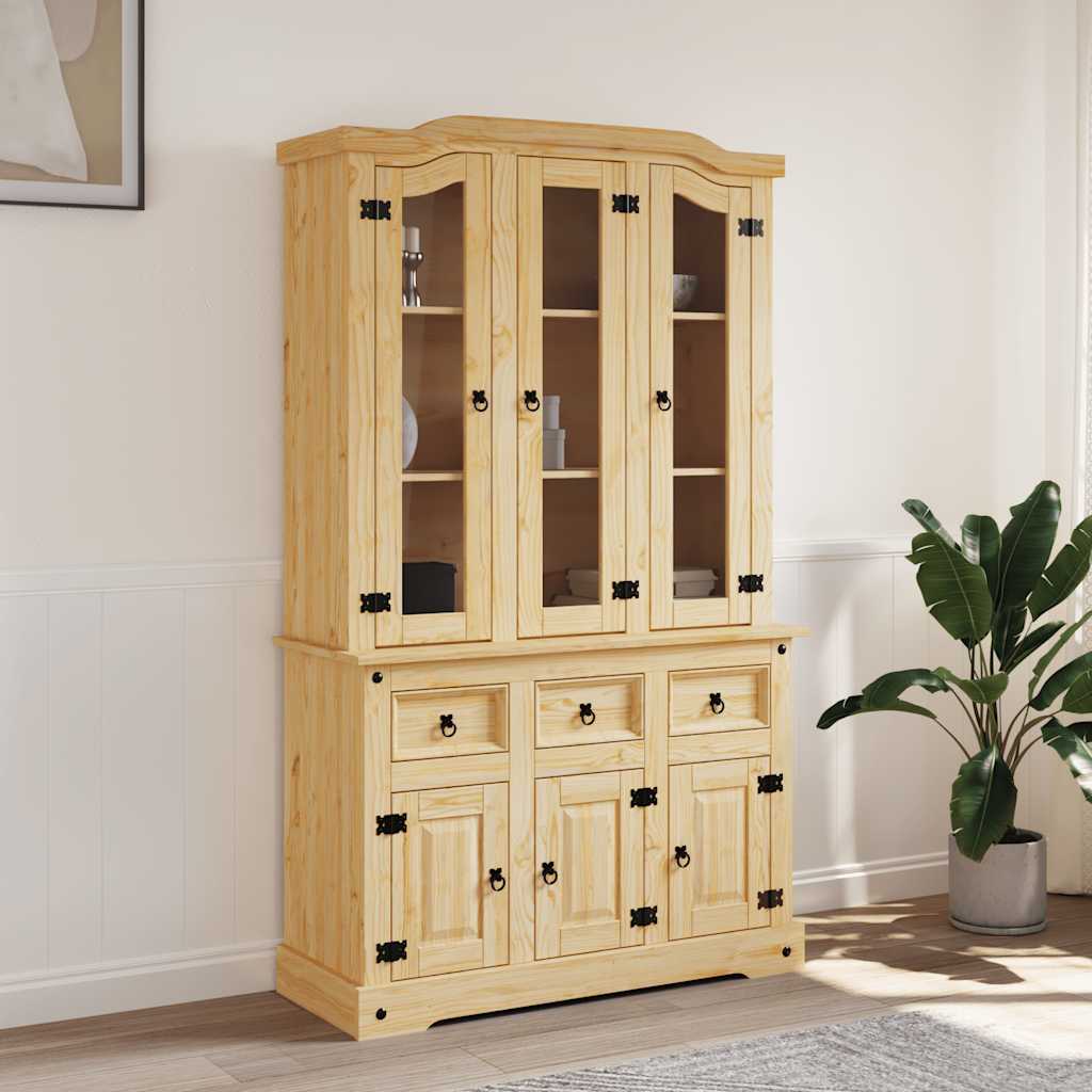 skænk Corona 112x43x191,5 cm massivt mexicansk fyrretræ brun