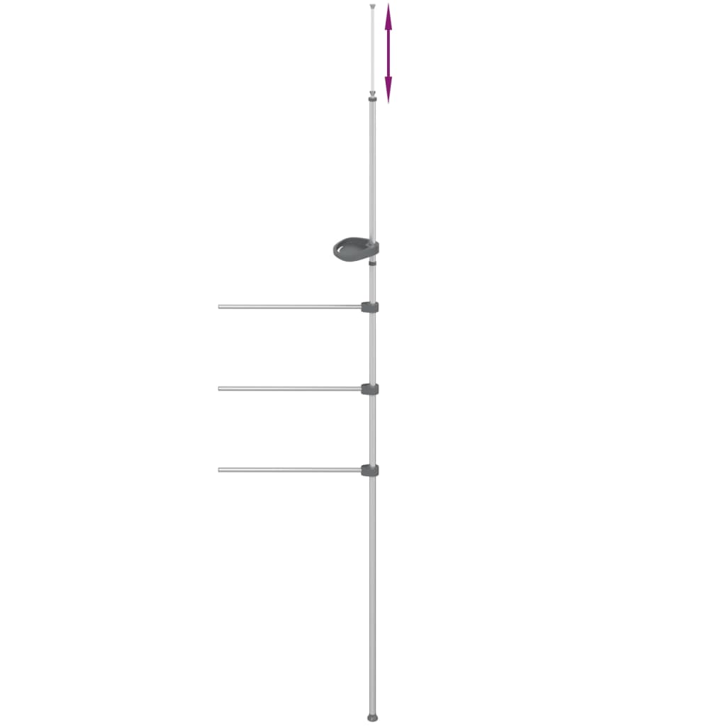 håndklædestativ 47x280 cm aluminium