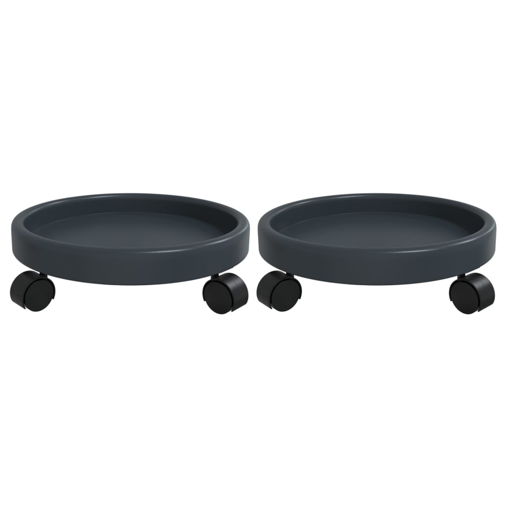 plantevogne med hjul 2 stk. diam. 34 cm 35 kg grå