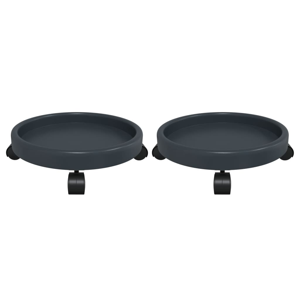 plantevogne med hjul 2 stk. diam. 34 cm 35 kg grå
