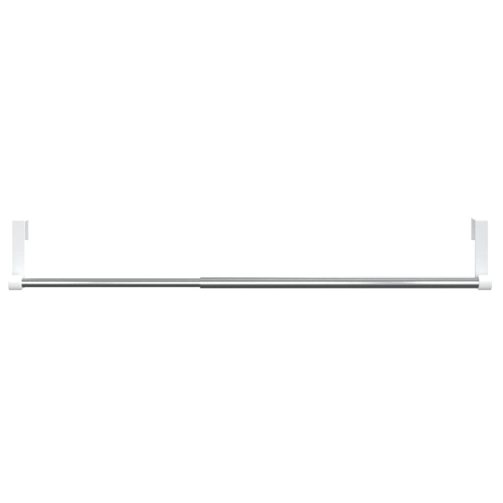 gardinstænger 2 stk. 40-60 cm aluminium hvid og sølvfarvet