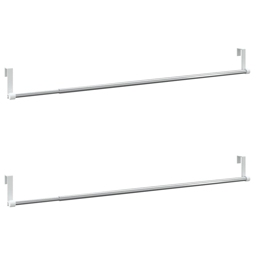 gardinstænger 2 stk. 60-105 cm aluminium hvid og sølvfarvet