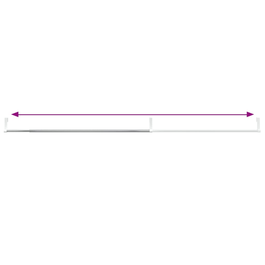 gardinstænger 2 stk. 60-105 cm aluminium hvid og sølvfarvet