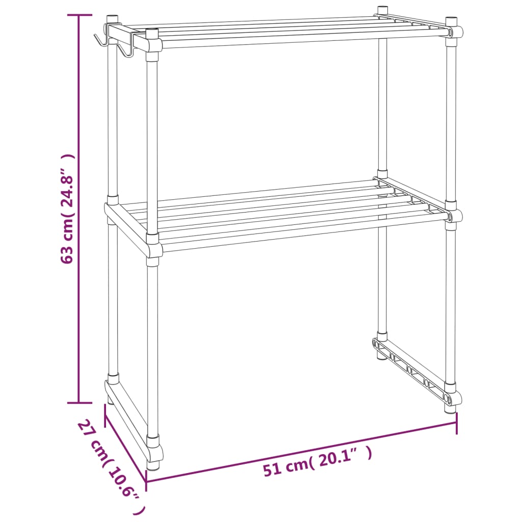 hylde til mikroovn 51x27x63 cm aluminium hvid