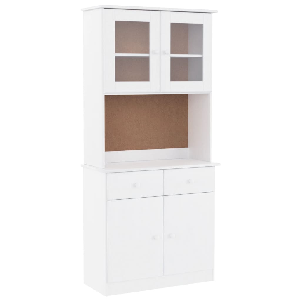 højskab ALTA 77x35x165 cm massivt fyrretræ hvid