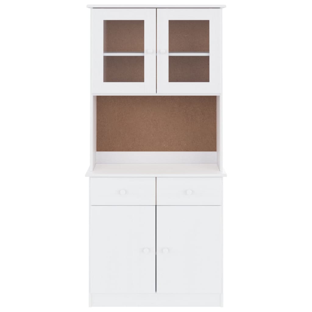 højskab ALTA 77x35x165 cm massivt fyrretræ hvid