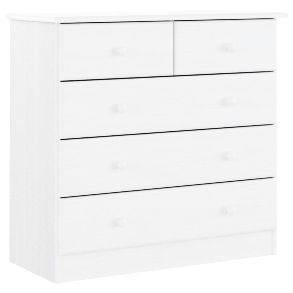 højskab ALTA 77x35x165 cm massivt fyrretræ hvid