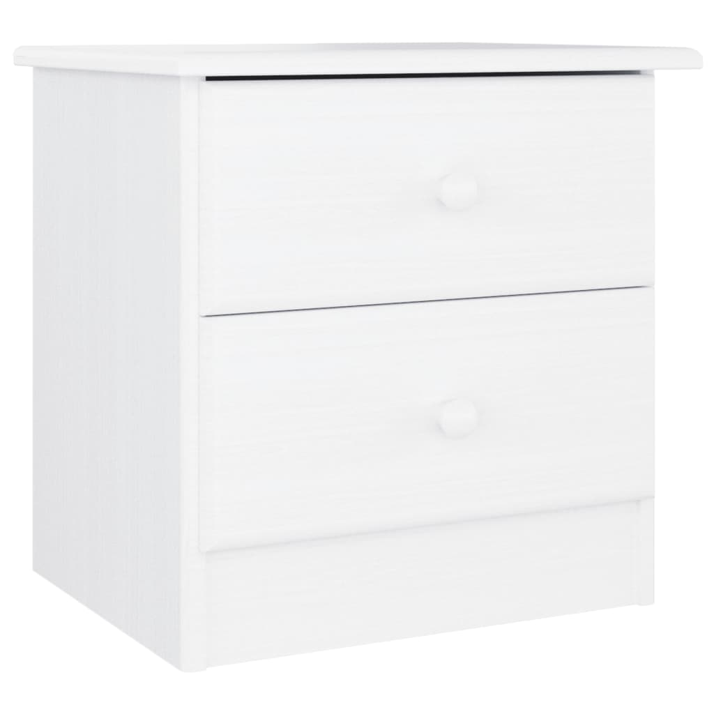 sengebord ALTA 41x35x41 cm massivt fyrretræ hvid